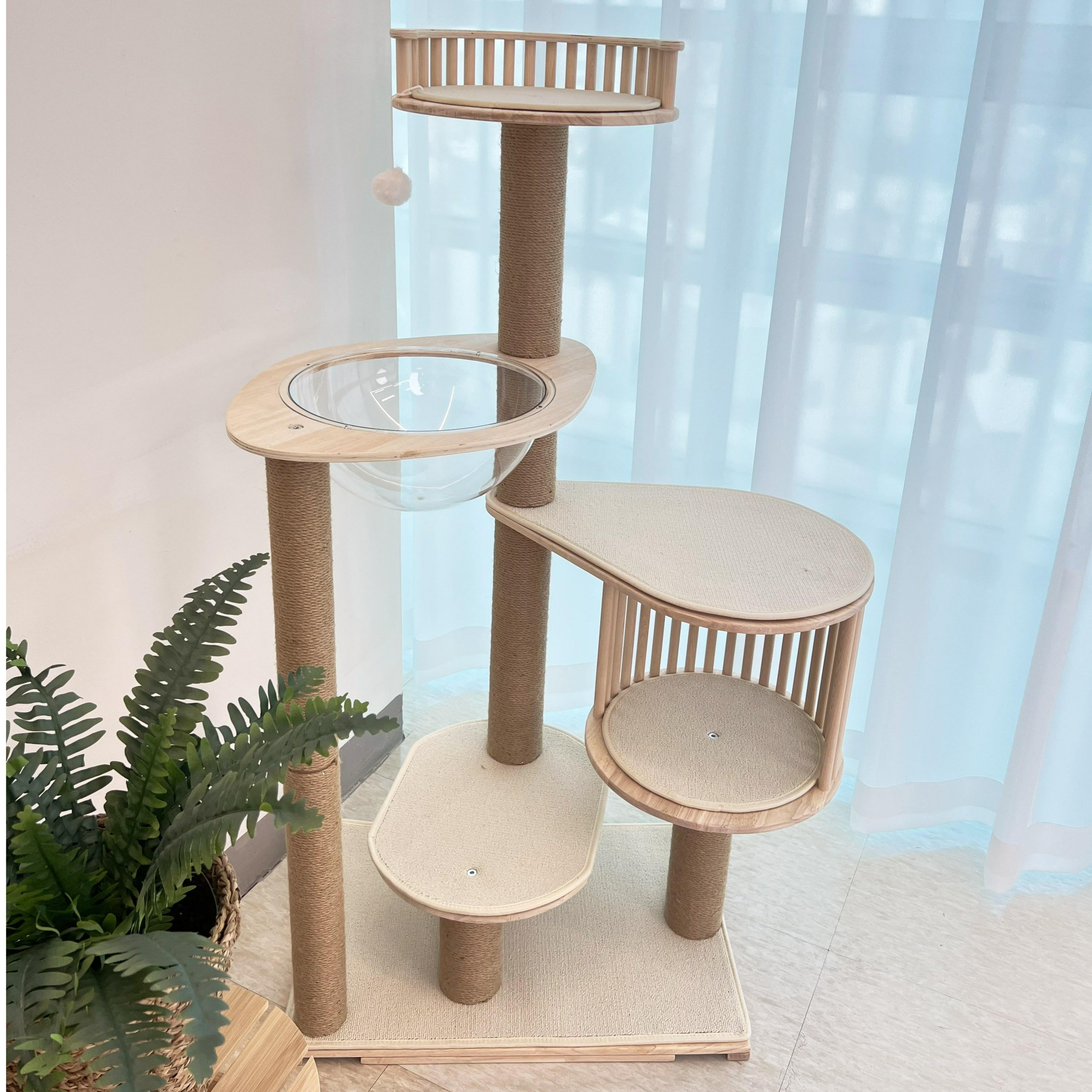 부비앙 원목 고양이 캣타워 숨숨집 캣폴 스크래쳐 135,000원