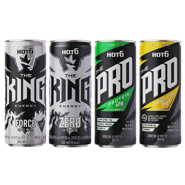 핫식스 4종세트 더킹포스6개 더킹제로6개 더프로오리지널6개 더프로멀티비타민6개 355ml 24캔 31,900원