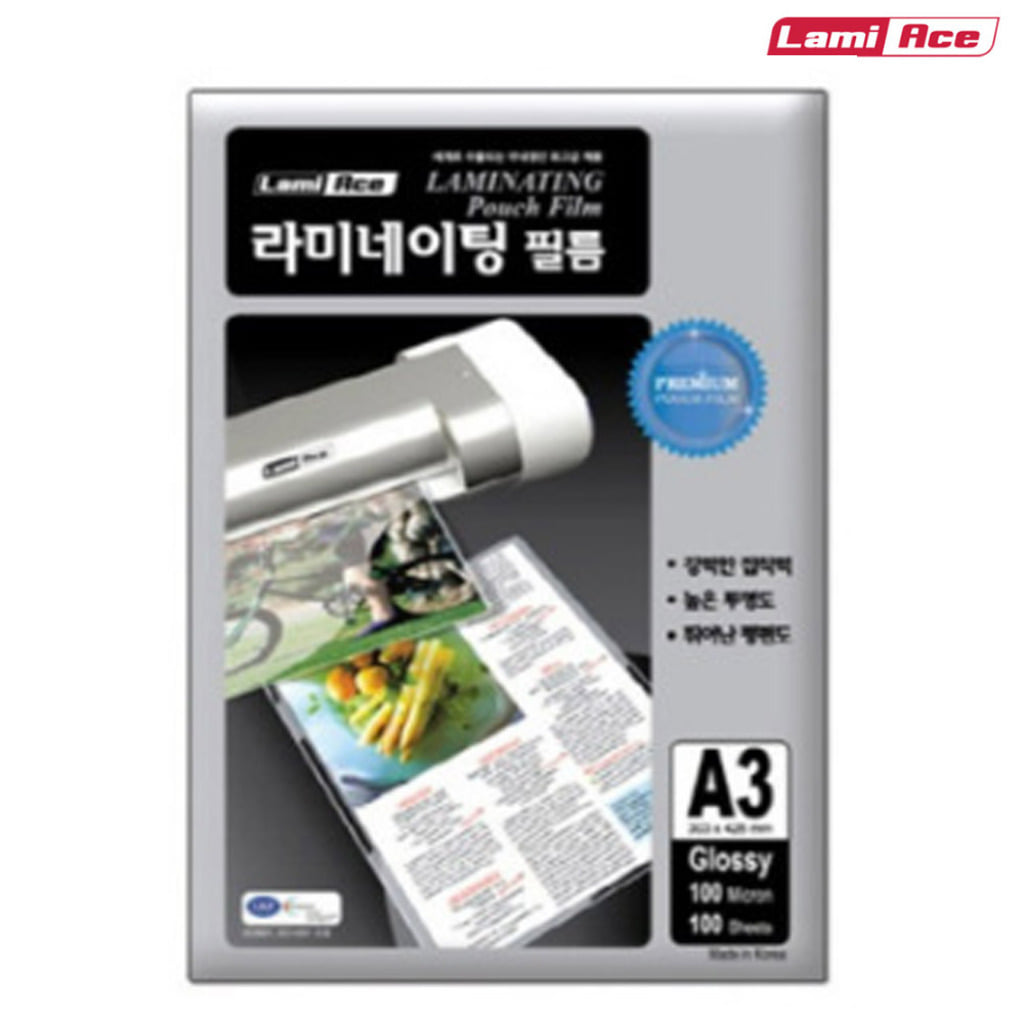 라미에이스 코팅필름 단면무광 코팅지 A3 100mic 100매입 라미네이팅 코팅 38,980원