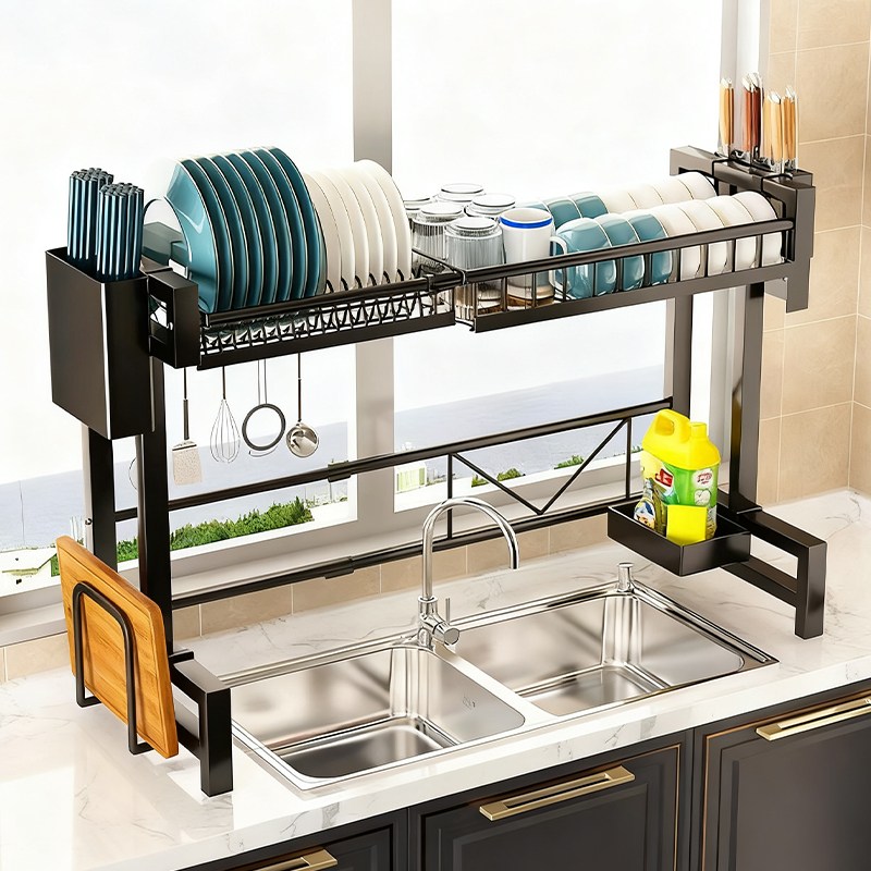 Fowod 확장형 폭조절 가능 무타공 식기건조대 기둥식 싱크 선반 설거지건조대 49,900원
