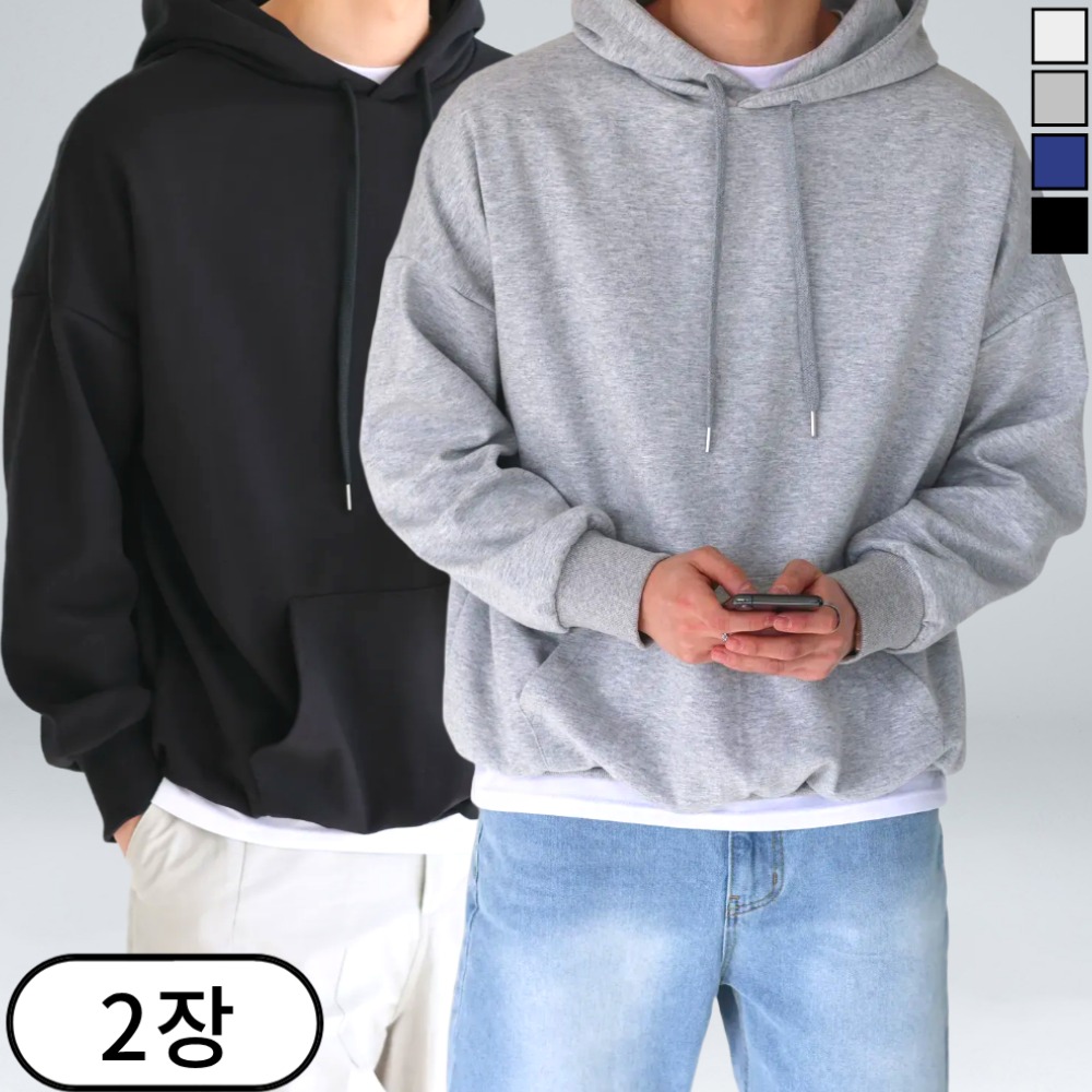 1+1 남녀공용 특양면 세미 오버핏 후드티 (6075-2) 44,800원