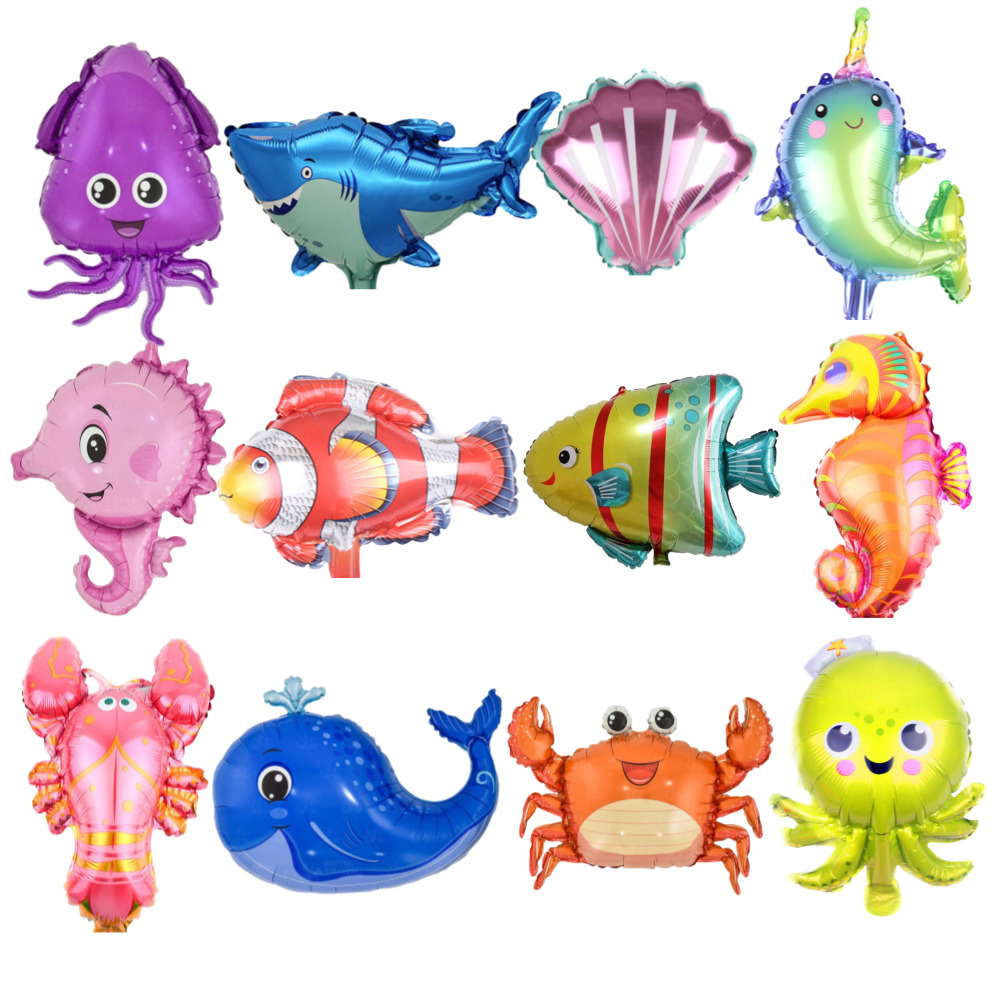 스마일파티 미니 바다 물고기 생물 동물 풍선, 1세트, 12종 7,900원
