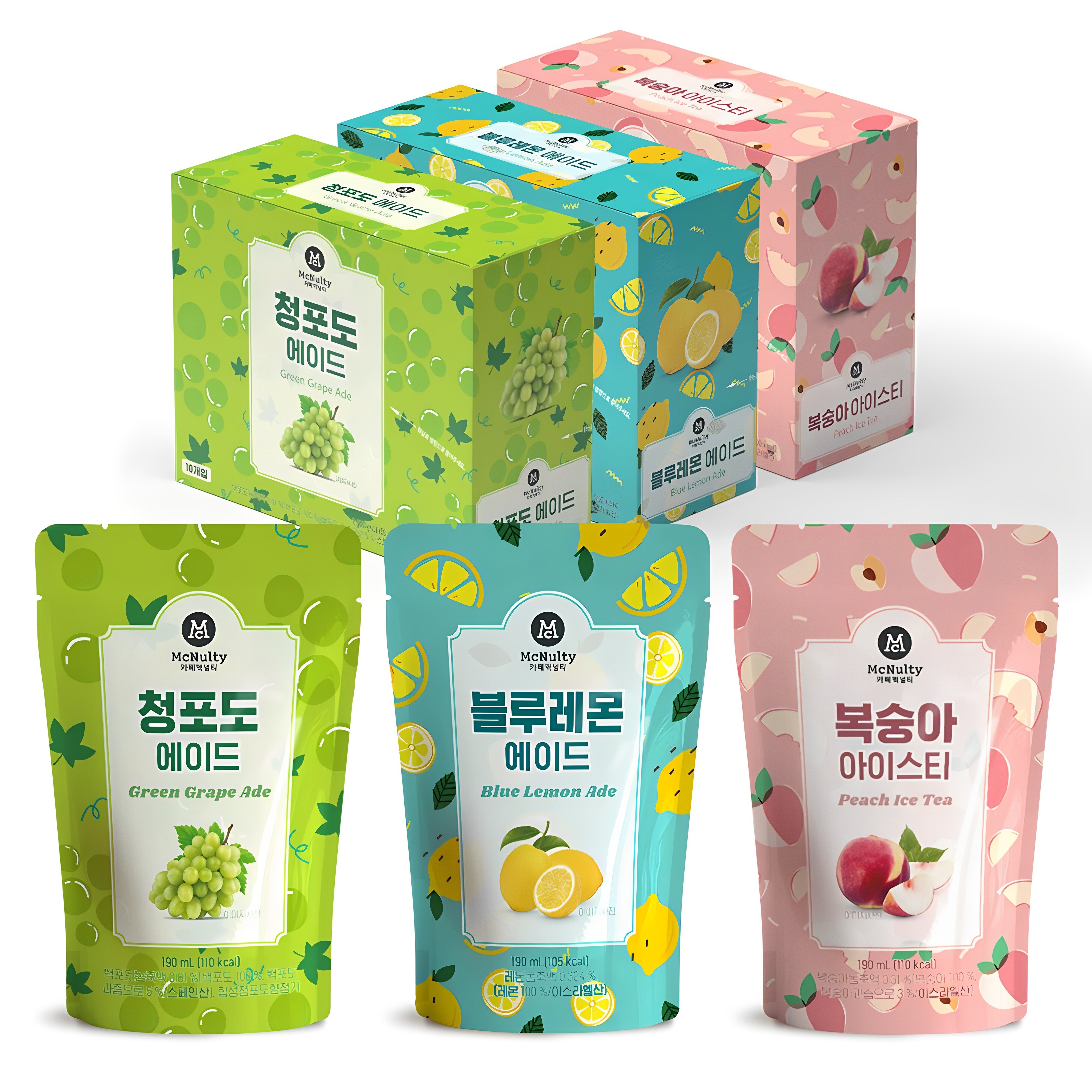 아이스 파우치 음료 3종 묶음 (복숭아/청포도/블루레몬), 190ml, 30개 16,900원