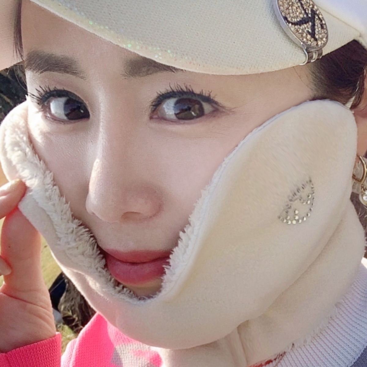 휴스토니 방한 골프마스크 C양털 자외선차단 기모 스포츠마스크 파크골프 등산 자전거 겨울 여성 남성 공용 국산 본사 21,000원