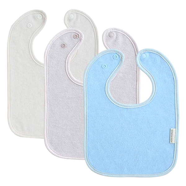 바니블라썸 테리 타올 빅라운드 턱받이 세트, 크림 + 페일핑크 + 클린스카이, 3개입, 1세트 18,300원