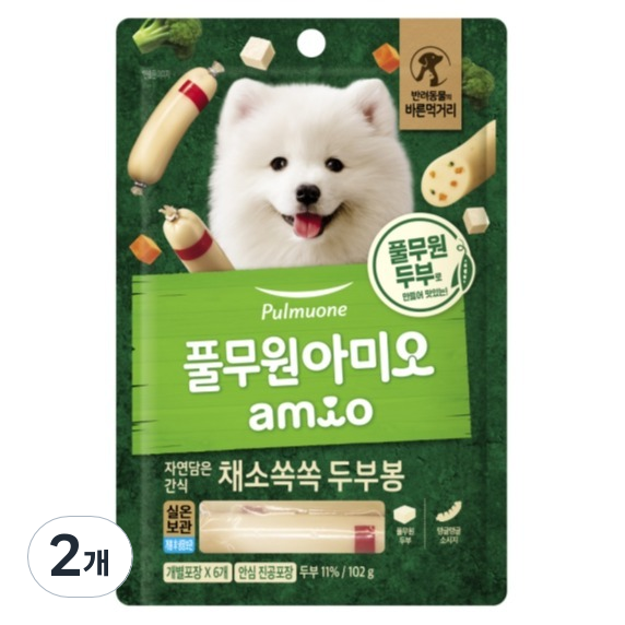 풀무원아미오 강아지 자연담은 간식 채소쏙쏙 두부봉 간식 8,260원