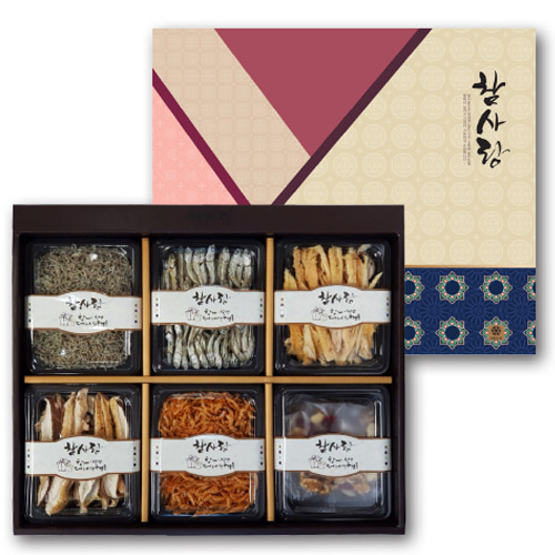 [바다가득] 멸치,새우,황태,버섯,견과 혼합 6종세트_쇼핑백증정 55,900원