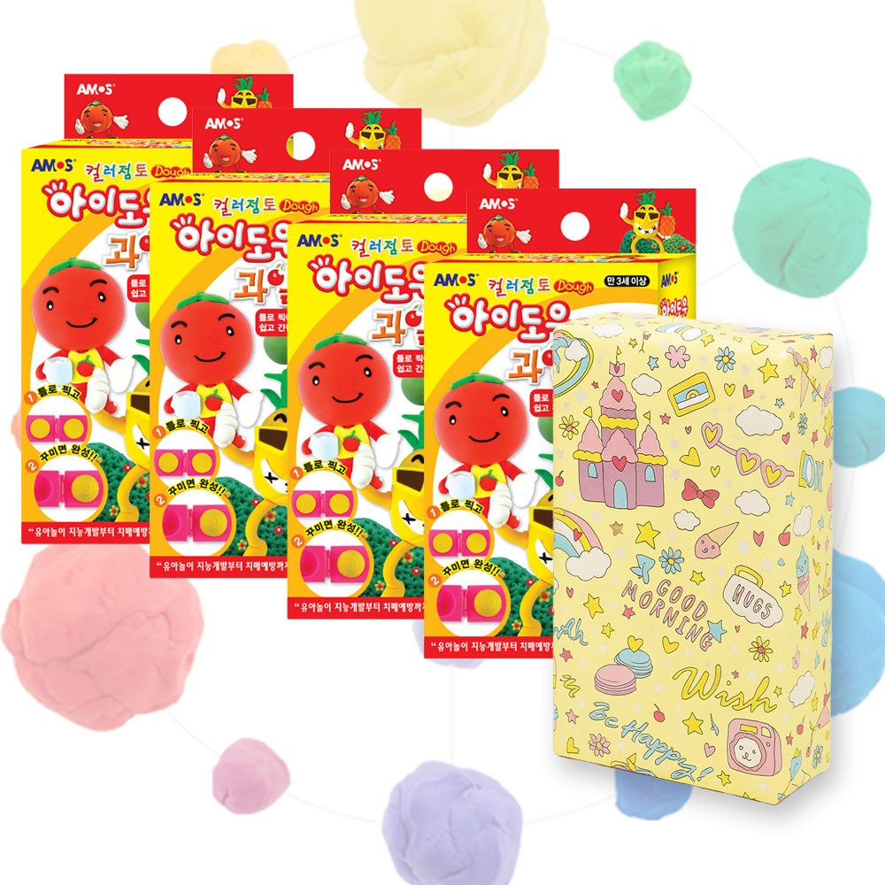 어린이집 선물 유치원 답례품 아모스 컬러점토 아이도우 과일 몰드 만들기 구디백 완포장 5개 세트 16,200원