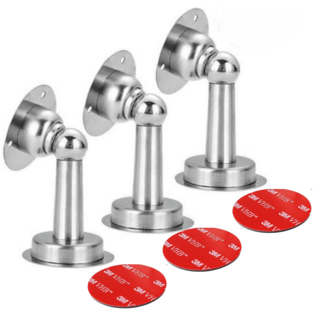 유니데이 초강력 무타공 자석 방문 도어스토퍼, 실버, 3개 14,900원