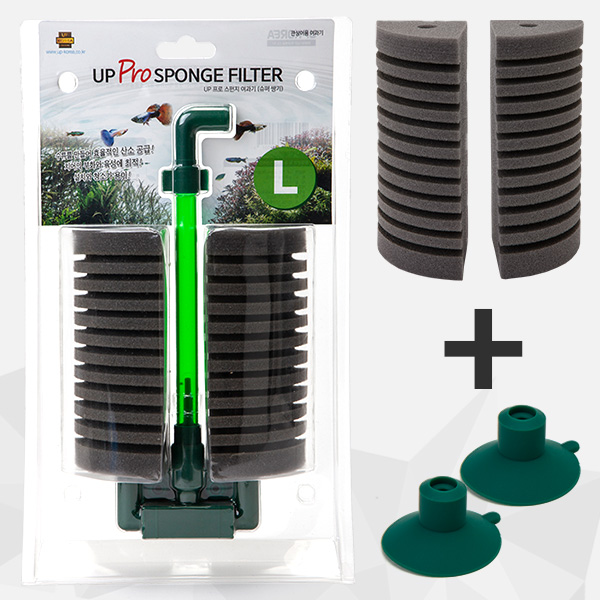 사은이벤트 UPKOREA Pro 스펀지 여과기 L (슈퍼쌍기) +리필필터 +흡착고무(2개) 18,000원