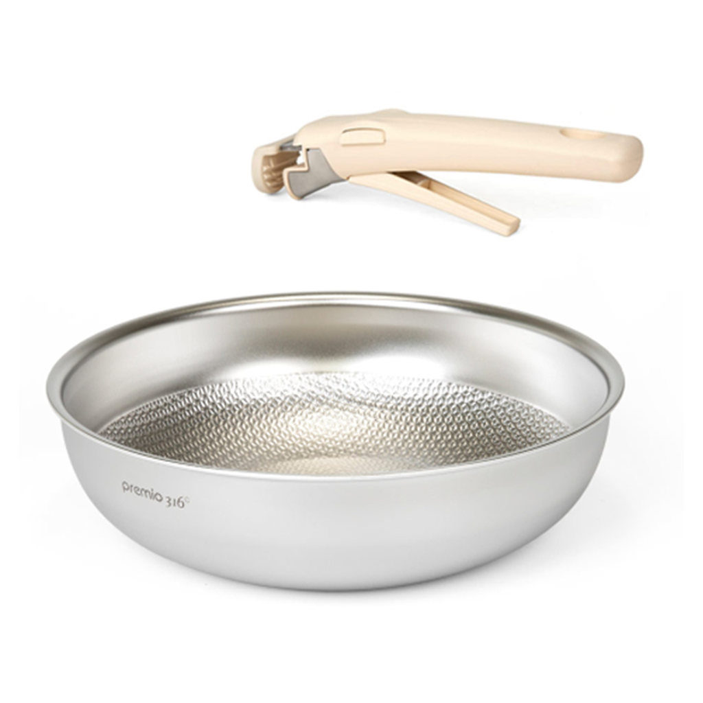 키친아트 궁중팬 프리미오316C 무연마(전해)/쇼트/실리콘꼭지 통오중 탈착식 인덕션겸용 궁중팬 26cm, 1개 66,300원