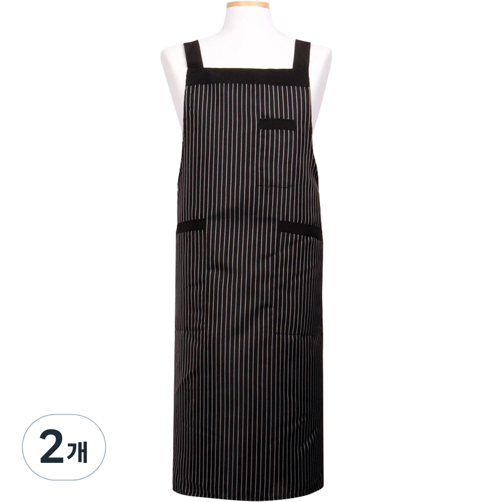로사홈 스트라이프 멜빵 롱 앞치마 대, 검정, 2개 28,700원