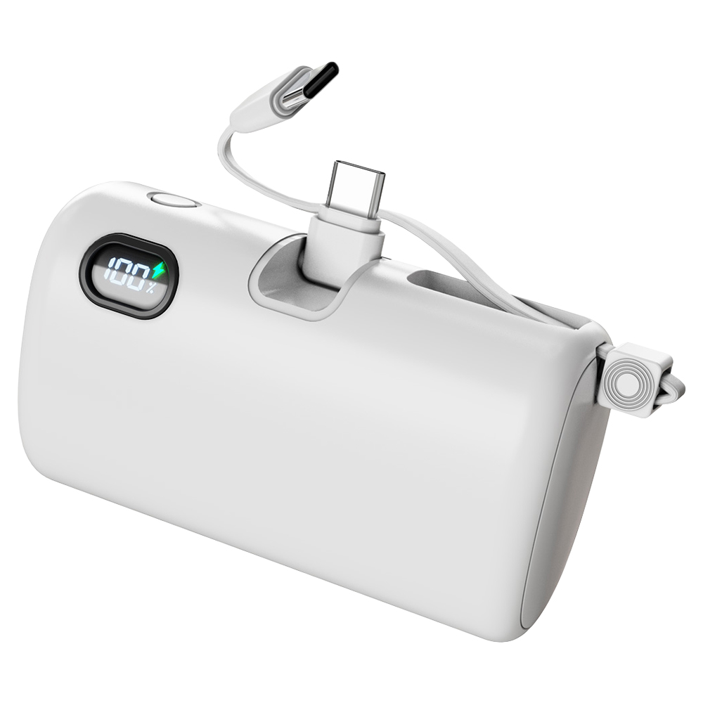 누아트 22.5W PD 고속충전 동시충전 빌트인 케이블 대용량 도킹형 미니 보조배터리 10000mAh C타입, 화이트 10,900원