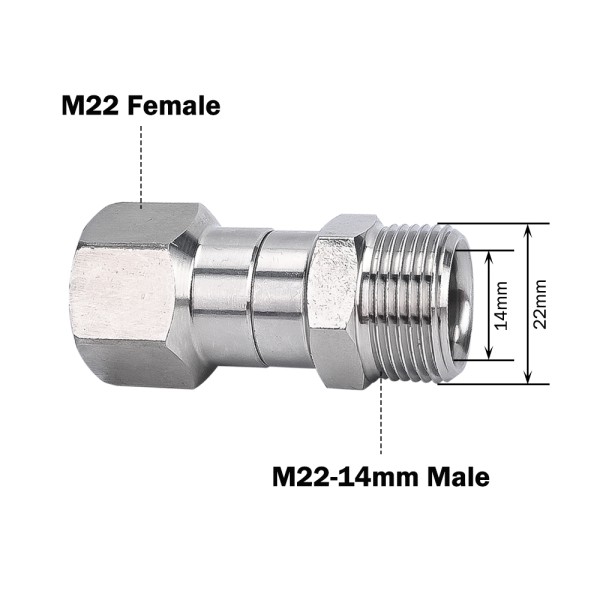 스위벨조인트 고압 와셔 회전 조인트 커넥터 호스 피팅 엉킴 방지 나사 360 도 분무기 M22 14mm 15,900원
