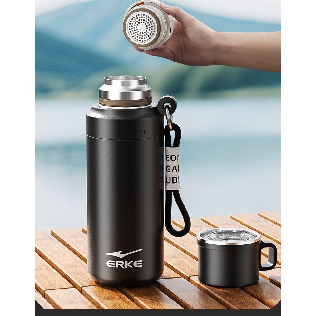 남녀 공용 대용량 내부 316스테인리스 스틸 보온 물병 야외 활동 및 스포츠용 텀블러 800ml, 1개, 0.8L, 블랙 21,800원