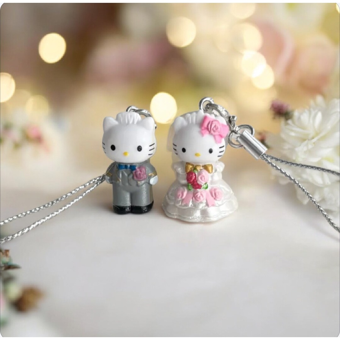 미니 웨딩 신랑 신부 키티 set 에어팟키링 핸드폰줄 펜케이스꾸미기 커플템 10,000원