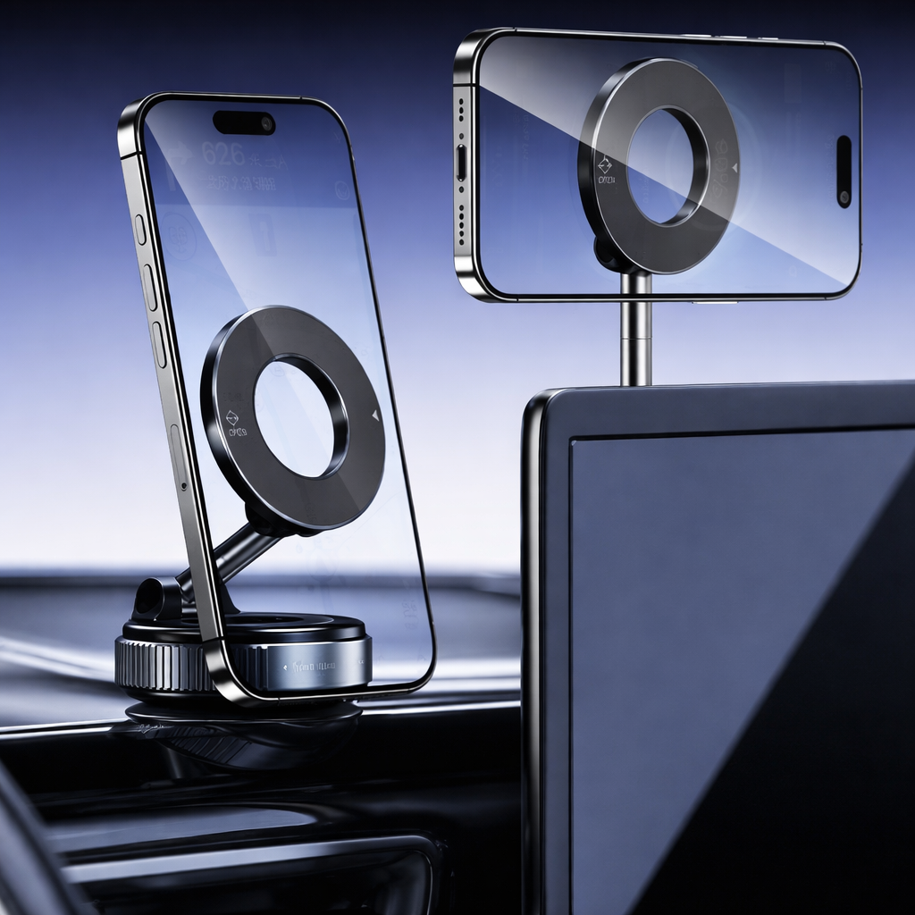 폴엠버스 맥세이프 차량용 회전접이식 초강력흡착 거치대, 화이트, 1개 12,900원