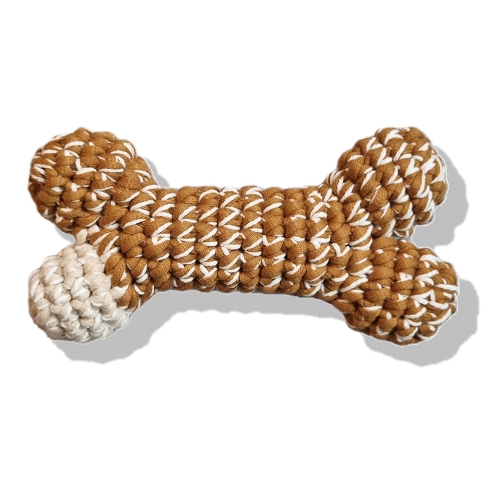 발멍 솜 안빠지는 핸드메이드 강아지 장난감 뼈다귀 삑삑이 ver.2, 1개, 브라운 21,500원
