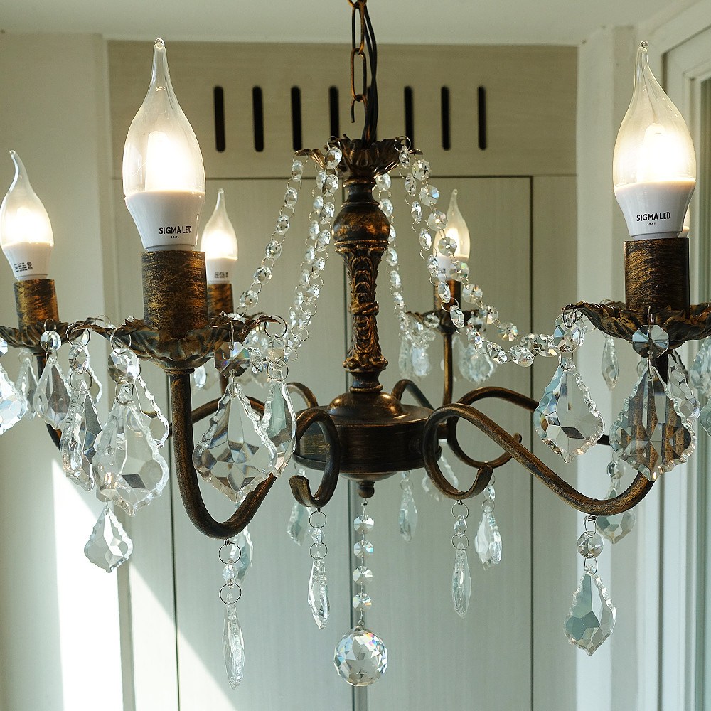 엔틱 샹들리에 라인 6등 등기구 ( LED전구 무료증정 )국내생산 193,000원