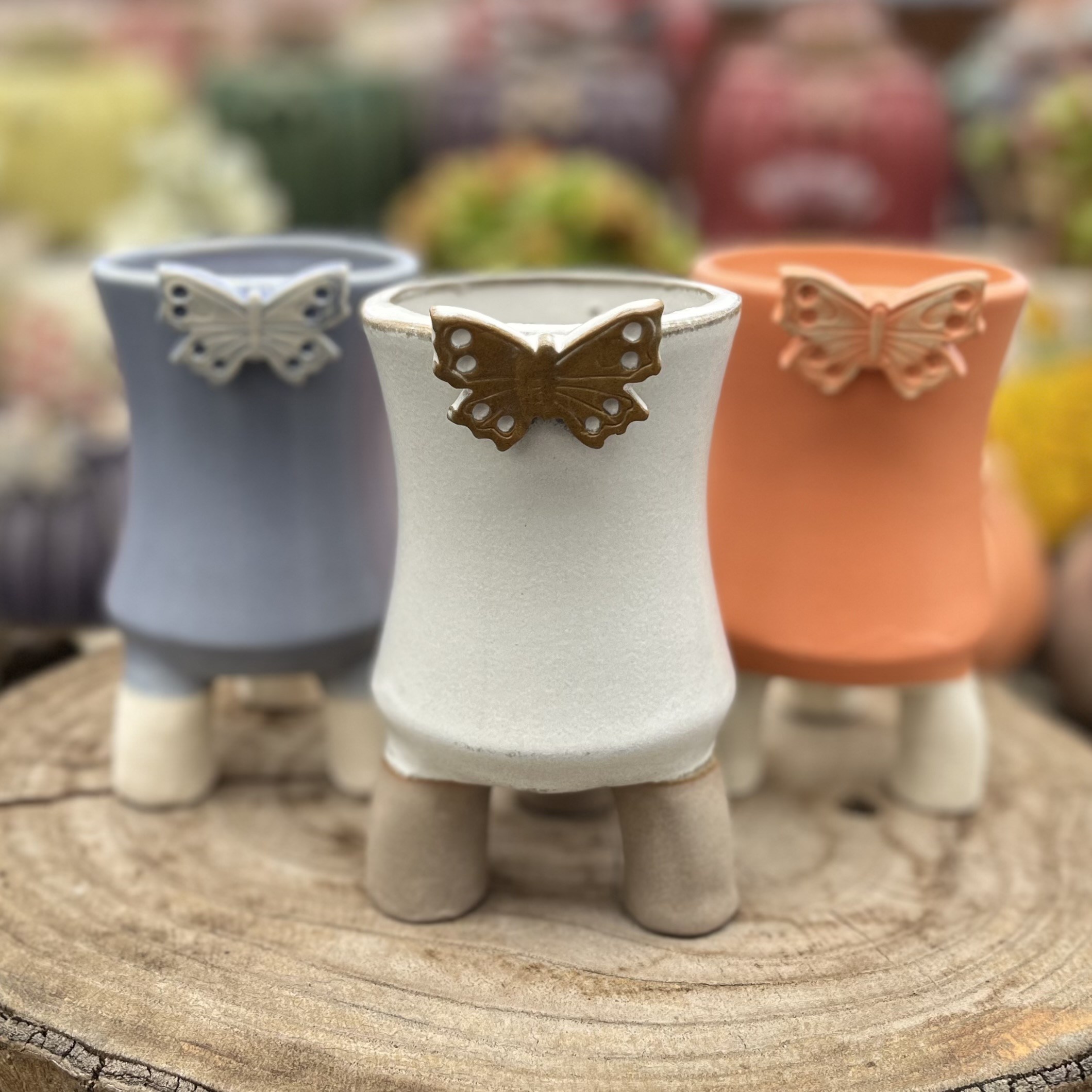 68-3 코발트,노랑,보라세트분  마리공방 큐티분 도자기수제화분,다육이가 잘 자랄수 있는 화분 22,500원