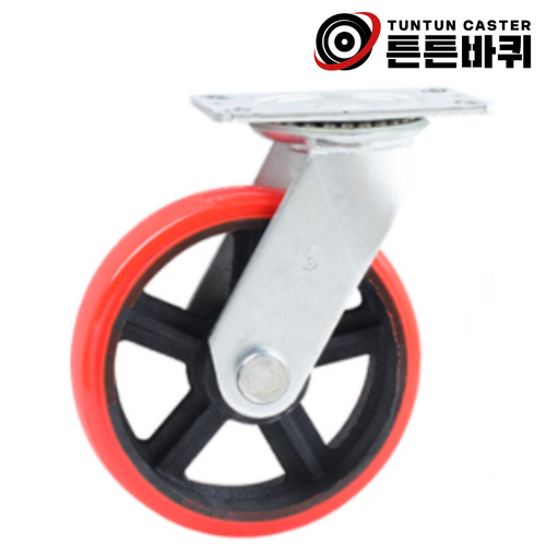 고중량 8인치 회전 우레탄 바퀴 산업용 캐스터 500kg 바퀴폭 60mm 26,000원