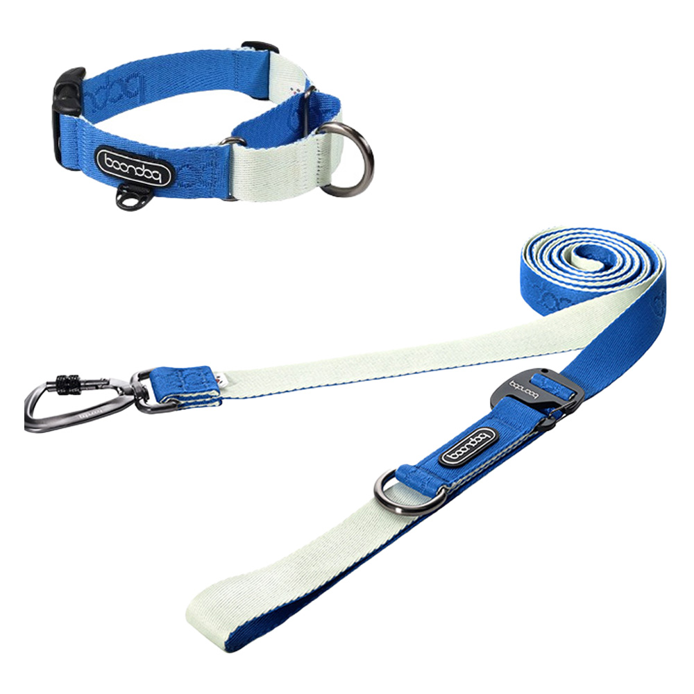 분독 강아지 카라비너 플레이리쉬 320cm + 마틴게일 목줄 세트, 크림블루, 1세트 83,000원
