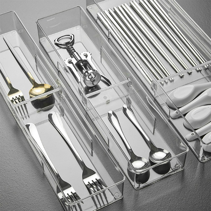 모든집 칸조절 주방 싱크대 서랍 투명 수저정리함 트레이 9,900원