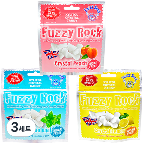 퍼지락 자일리톨 캔디 쿨민트 40g + 레몬 40g + 복숭아 40g 세트, 120g, 3세트 35,900원