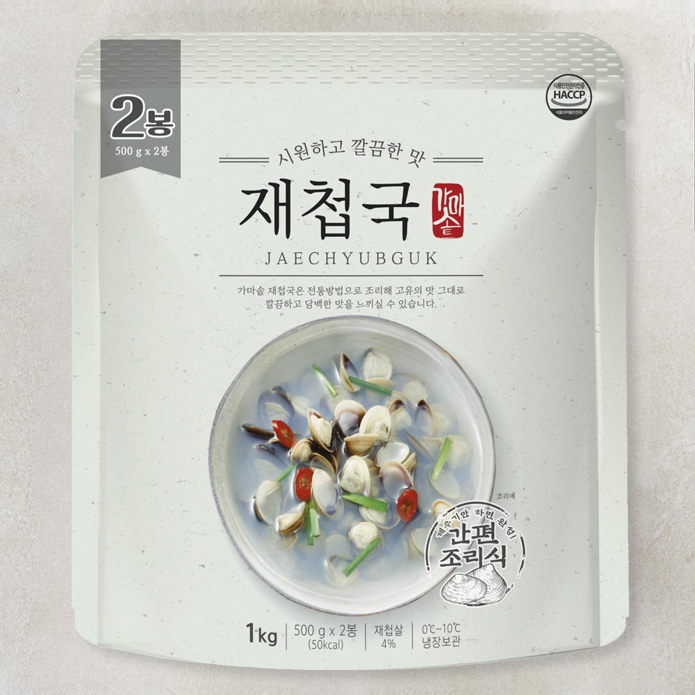 시원하고 깔끔한맛 재첩국 2입 냉장, 1kg, 1개 4,990원