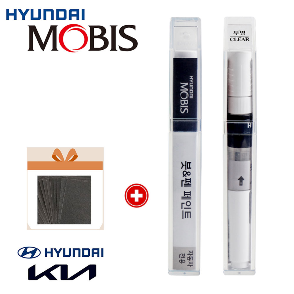 모비스 순정품 제네시스 올뉴 더뉴 뉴 디올뉴 G70 G80 G90 페인트 붓펜 자동차 도색 카 차량용 투명 클리어 마감제 세트 22,000원