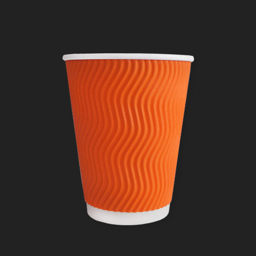 상큼한느낌 3중 단열종이컵 종이컵  웨이브 오렌지 12온스 41,800원