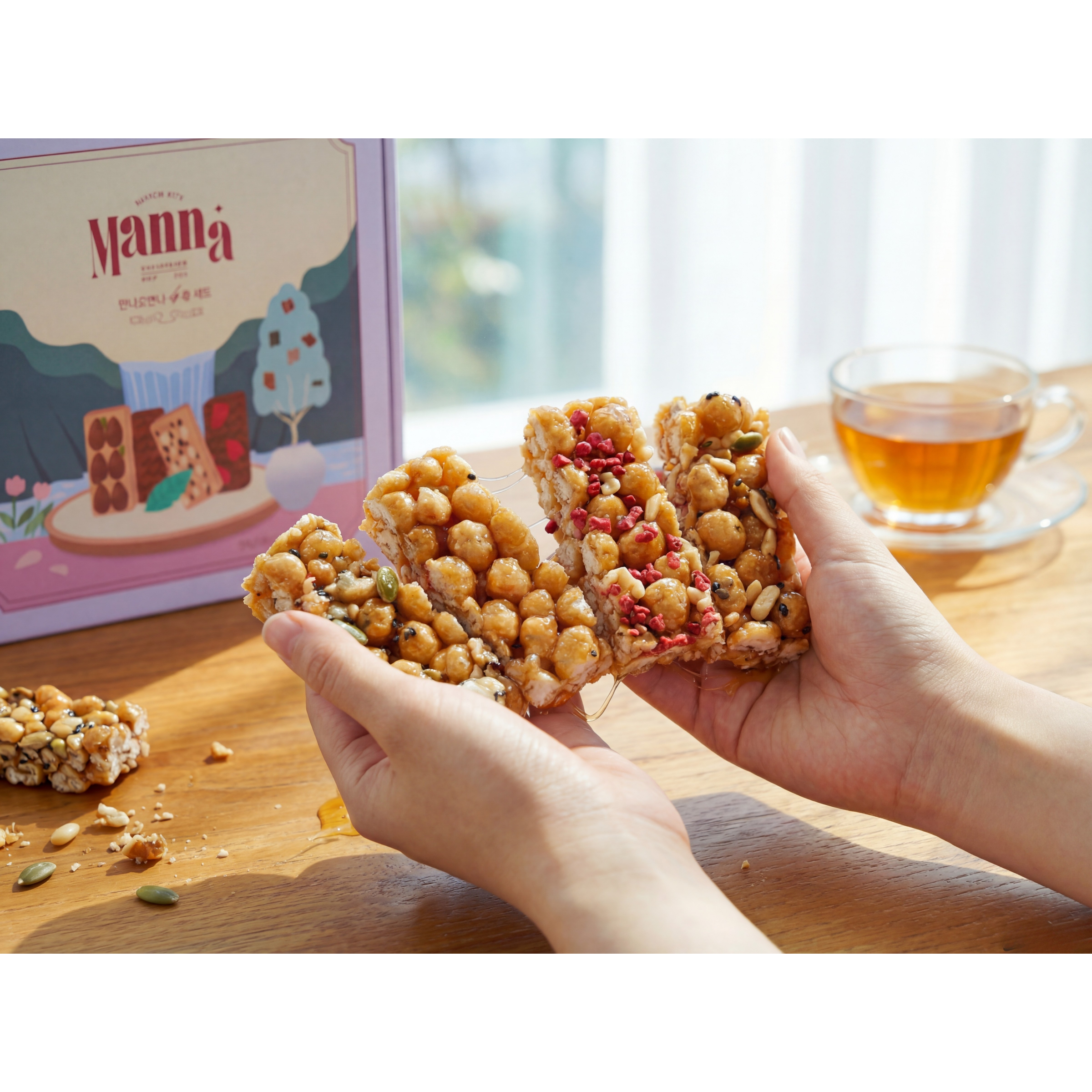 만나오란다 말랑말랑 플레인 땅콩 아몬드 딸기 맛 모듬세트, 1세트, 488g 28,000원