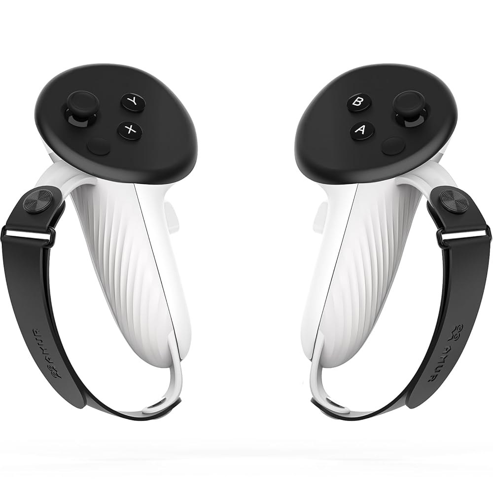 메타/오큘러스 퀘스트 3/퀘스트 3S와 호환되는 AMVR 컨트롤러 그립, 실리콘 액세서리 논슬립 핸들 커버, 조절 가능한 부드러운 핸드 스트랩이 중소형 손에 맞습니다(공식 충전 71,900원