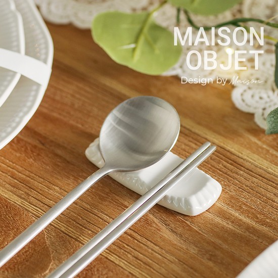 윤도자기 순백 화이트 도자기 수저받침 2P 5,900원