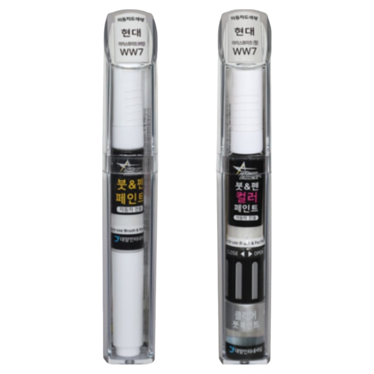 스타블랙 현대자동차 순정 차량용 올인원 붓펜 카페인트 WW7 아이스화이트(바탕)+(펄)+(투명코팅제) 2WAY+3WAY 투명코팅제포함 1세트 LF소나타,HG그랜저, WW7 2WAY(바탕)+3WAY(펄+투명코팅제), 1개 29,900원