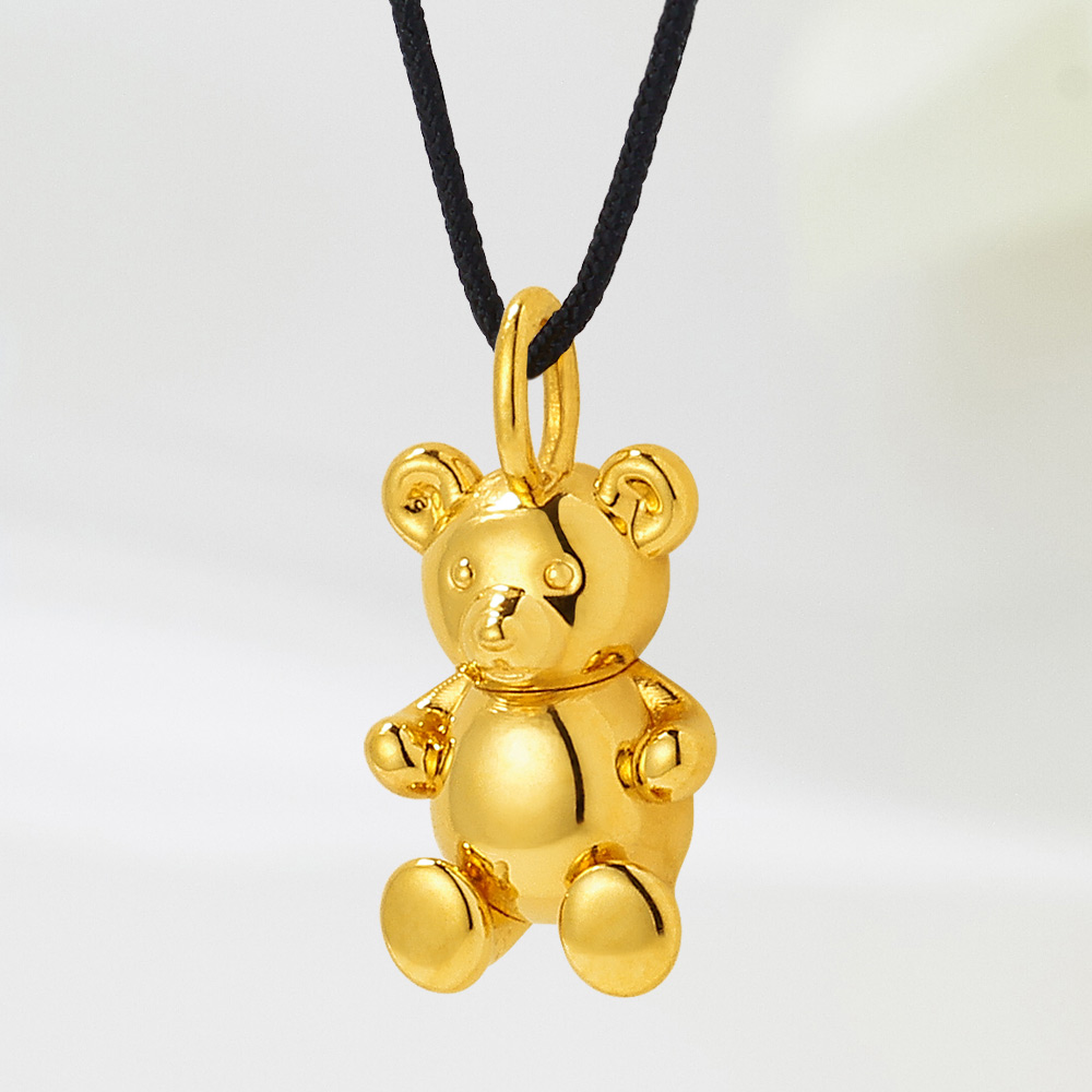 준주얼리 24K 순금 99.9% 행운통통 곰돌이 목걸이 (실크줄 연결고리14k) 308,000원