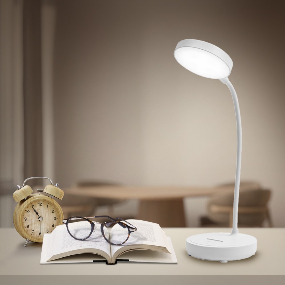 LED 독서등 학습용 스탠드 공부 책상 밝기조절 화장대 무선 휴대용 조명 ID등, 화이트 13,900원