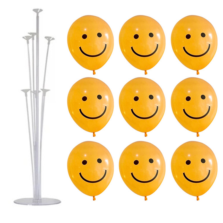 [예쁨주의지호] 스마일풍선세트 스마일풍선 웃음풍선 스마일라텍스풍선, 풍선거치대 + 스마일풍선 9개 5,500원