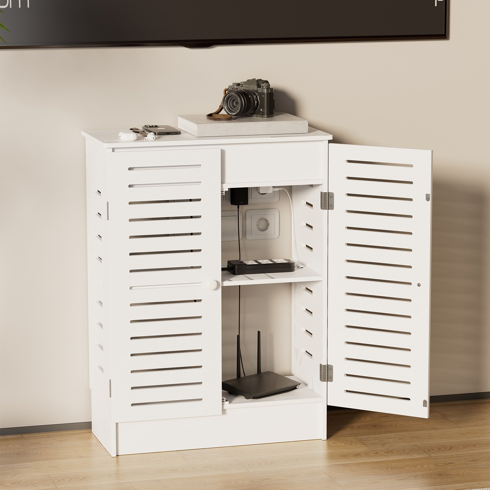 GAPINO 와이파이 공유기 셋톱박스 정리함 케이블 숨기기 정리함 스탠드 콘센트가리개 68,800원