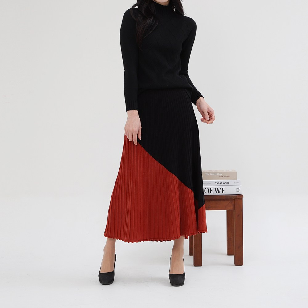 바바라보리스 사선 롱 니트 스커트[국내제작/편한밴딩] 17,900원