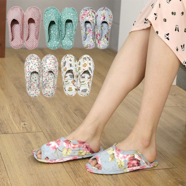 퀼트 면 거실화 5켤레 덧신 실내화 층간소음방지 세탁가능 워셔블 미끄럼방지, 1개, 퀼트면실내화5켤레 9,900원