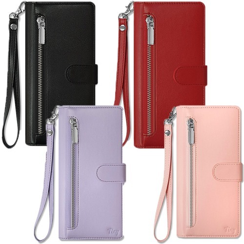 갤럭시 X커버5 신비키즈폰2 케이스 지갑 가죽 지퍼 카드 수납 포켓 다이어리 티니 12,900원