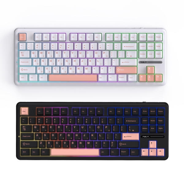 AULA F87 Pro 유선 다크 올리비아 KTT 저소음바다축 독거미 한글 기계식 키보드 펀키스 국내 정품 48,000원