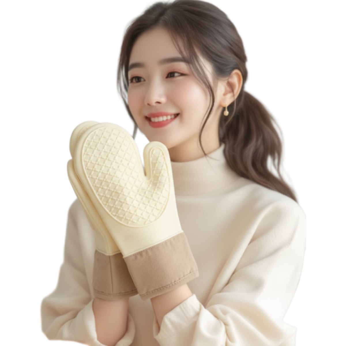 데이투데이 논슬립 실리콘 주방 오븐 장갑, 2개, 베이지 15,000원