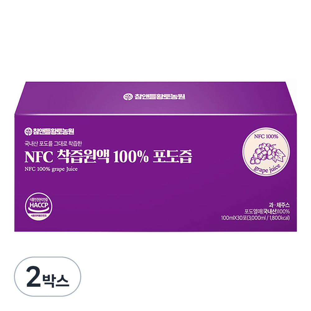 참앤들황토농원 NFC 착즙원액 포도즙, 3L, 2박스 32,220원