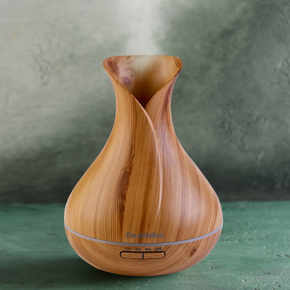 호리병 안개 우드 사무실 탁상용 LED 초음파 가습기 400ml, 단품 17,900원