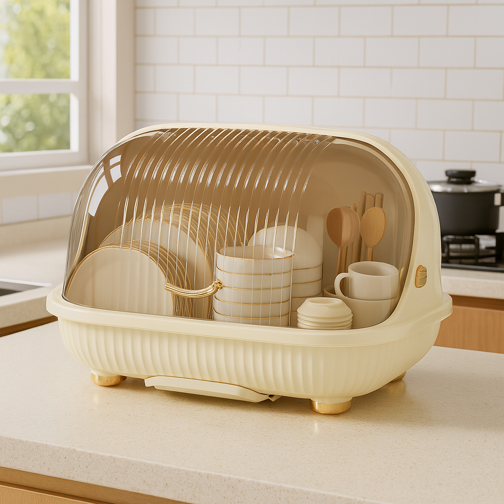 솜솜스퀘어 대용량 유럽식 디자인 물빠짐 주방 식기건조대, 베이지, 1개 19,950원