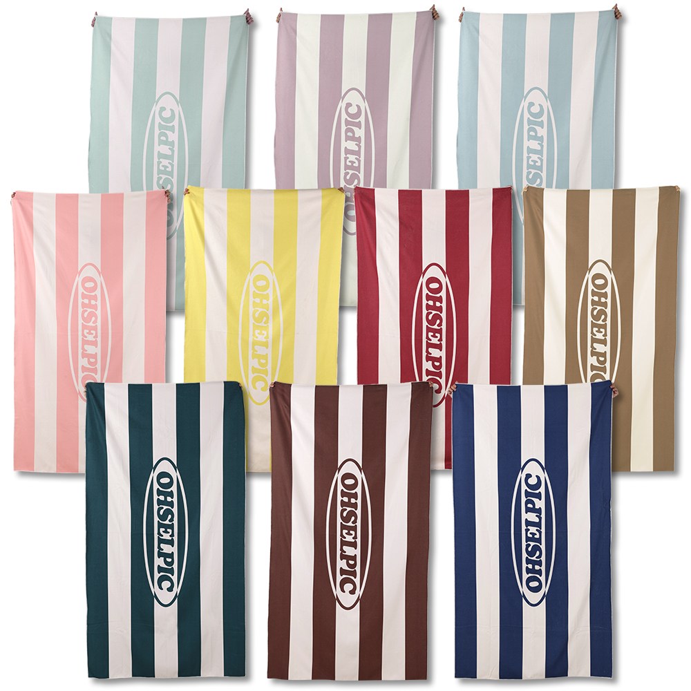 오셀픽 레트로 스트라이프 비치타올 휴양지 비치타월 특대형, 노르딕 민트, 1개 14,900원