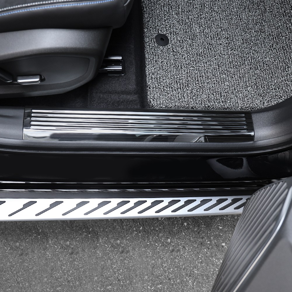 더블랙 호환 그랑 콜레오스 튜닝 용품 도어스커프 발판 몰딩 스테인레스, 1세트, 블랙 46,000원