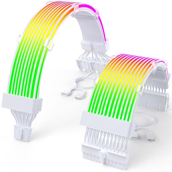 Sirlyr RGB 12V HPWR 케이블 세트 ARGB PSU 연장선 부드러운 LED 스트립 포함 24핀 마더보드 16핀 GPU 전원 RTX 40/50 시리즈 PC 맞춤형 수 105,600원